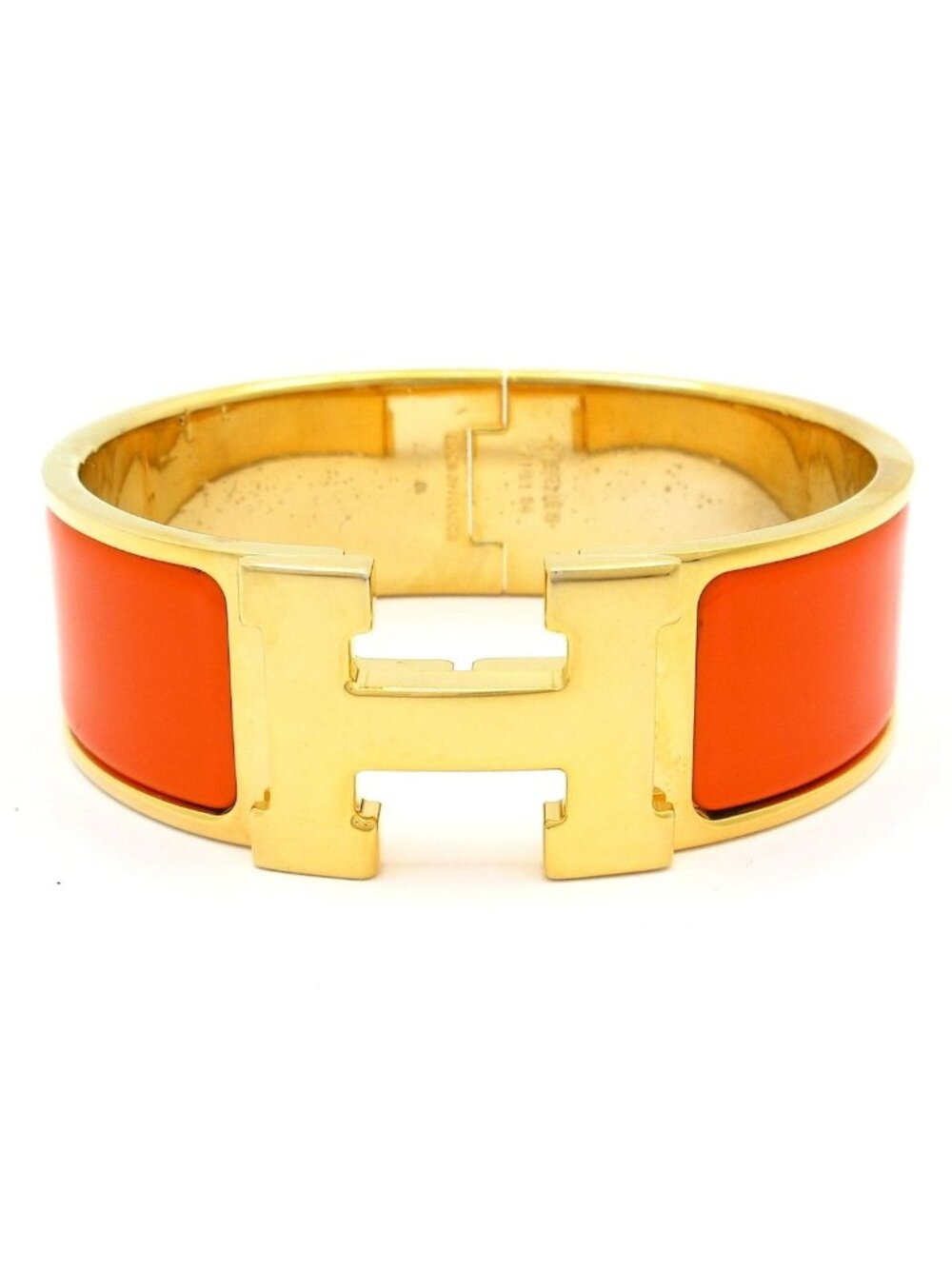 Hermes Bangle Clic Clac Gold Orange Bracelet